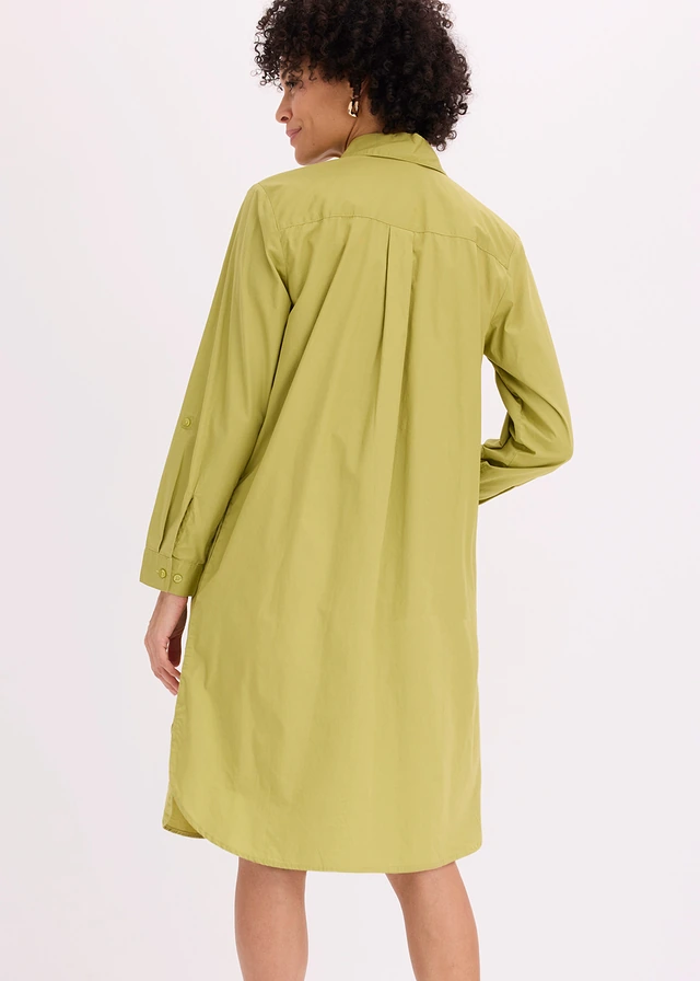 Robe-chemise en popeline de coton • vert cactus • product-page.page-title-suffix