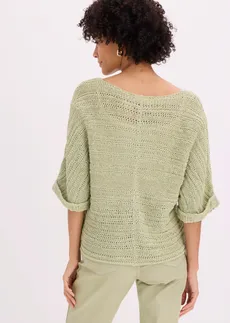 Pull en maille ajourée • gris vert • Boutique bonprix