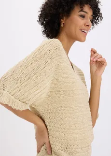 Pull en maille ajourée • sable clair • Boutique bonprix