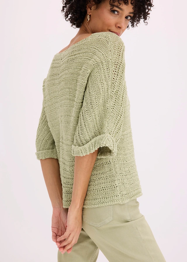 Pull en maille ajourée • gris vert • product-page.page-title-suffix