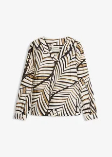 Tuniek met decoratieve naden • zwart-wolwit met print • bonprix online shop