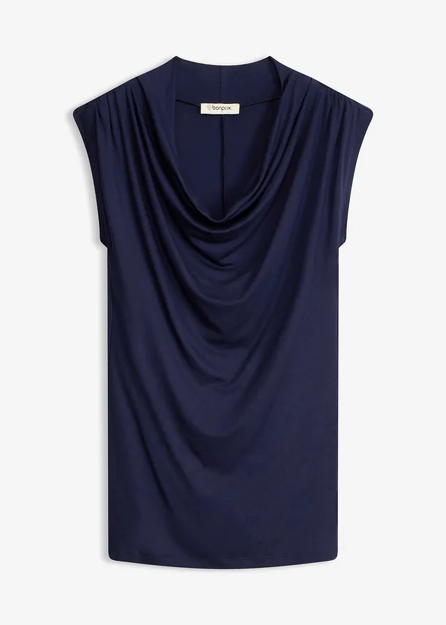 Shirt van viscose-mix, Kleur: donkerblauw