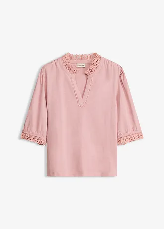 T-shirt manches longues 100% coton • rose cendré • Boutique bonprix