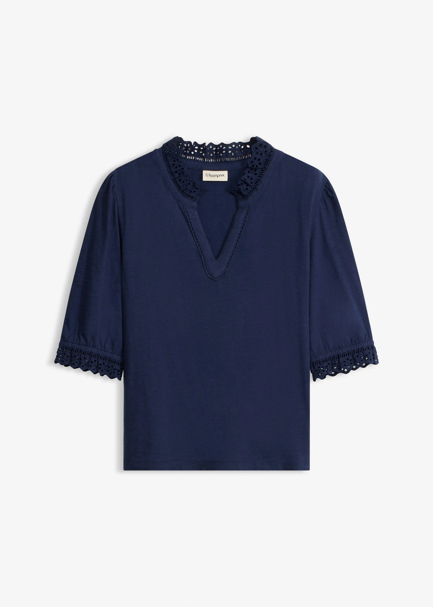 T-shirt manches longues 100% coton • bleu foncé • Boutique bonprix