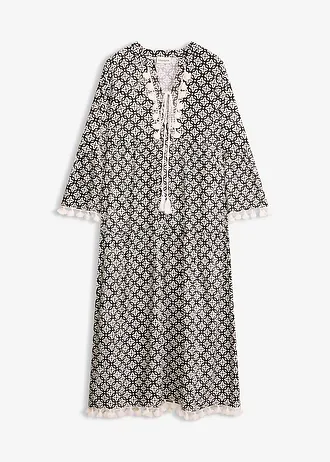 Robe-tunique en viscose fluide • noir-écru imprimé • Boutique bonprix