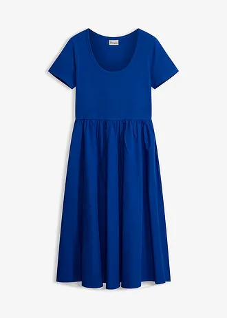 Robe manches courtes en jersey, poches sur les côtés • bleu cobalt • Boutique bonprix