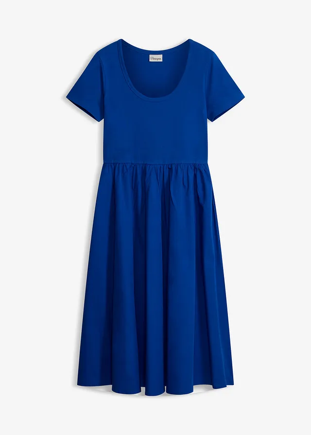 Rochie din jerse cu mâneci scurte și buzunare, din mix de materiale