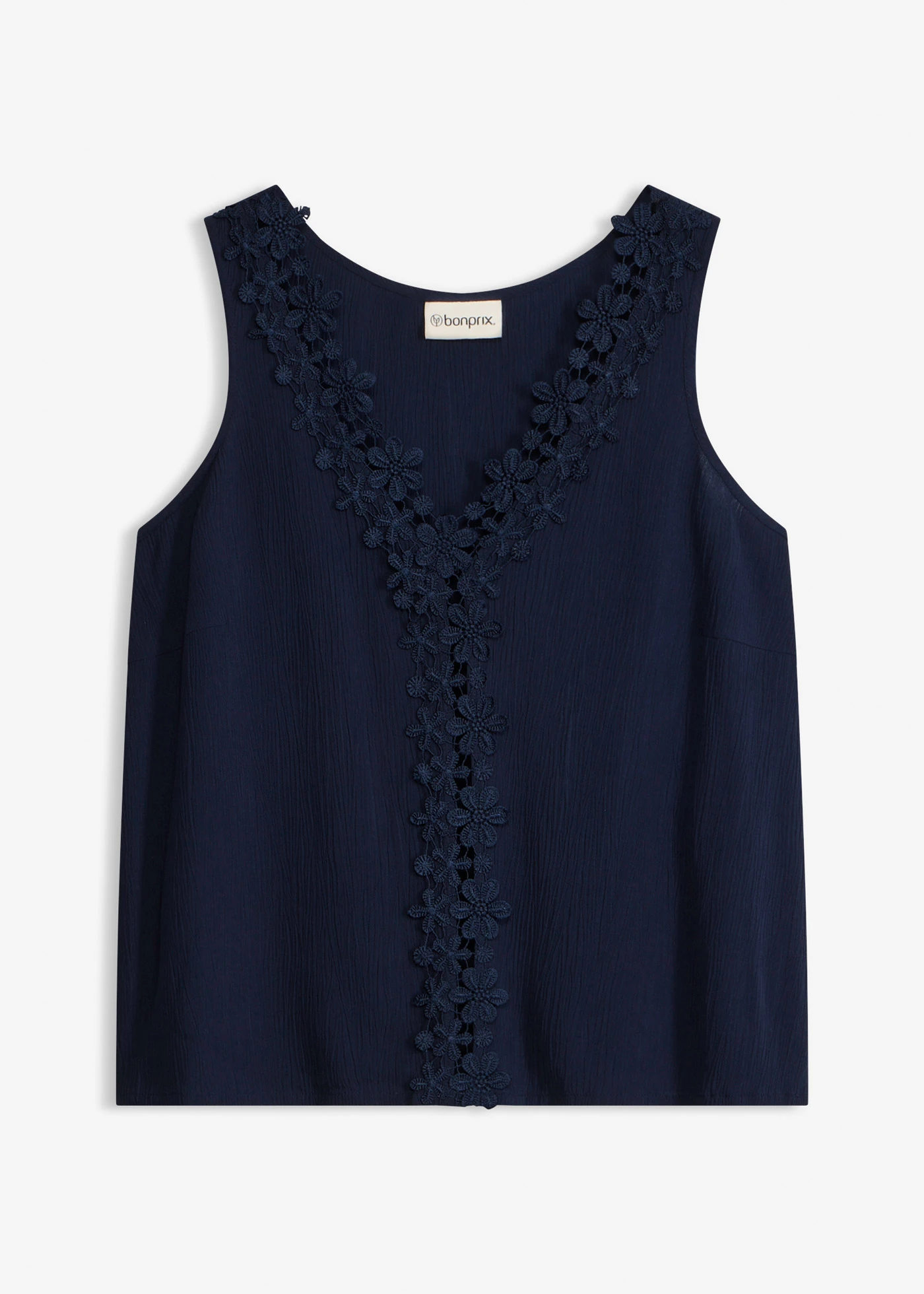 Bluză-top din material creponat texturat • bleumarin • magazin bonprix