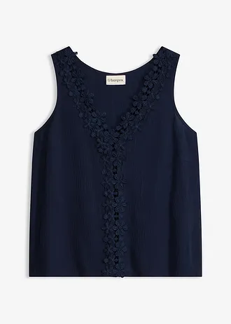 Blousetop van gestructureerde crinkle