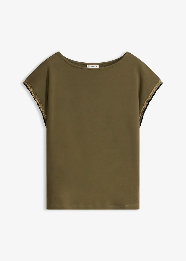 T-shirt en coton à liseré contrastant