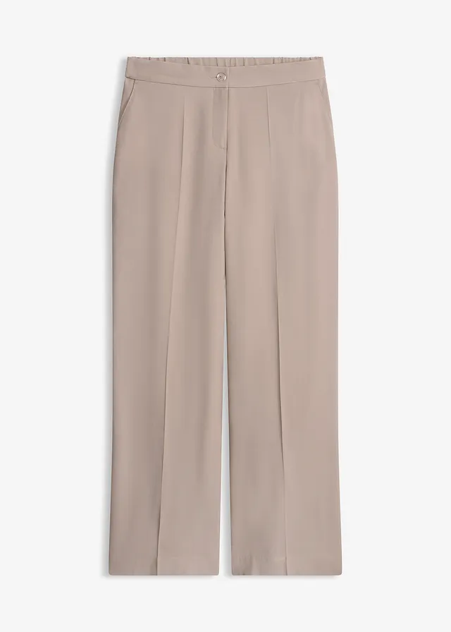 Pantalon large et léger à pinces • taupe • Boutique bonprix