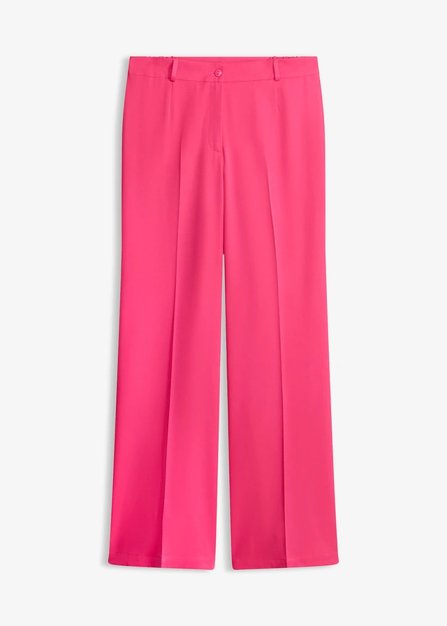 Pantalon large à pinces et taille élastiquée