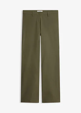 Strečové kalhoty, Bootcut • tmavě olivová • bonprix obchod