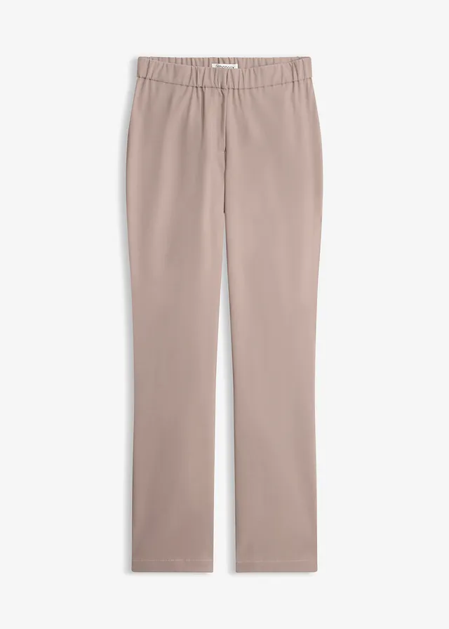 Bengaline stretch broek • taupe • bonprix online shop