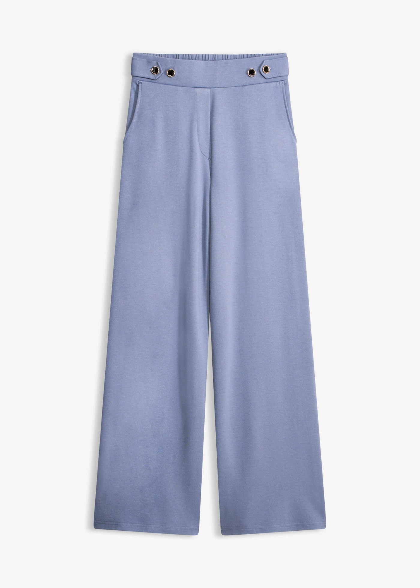 Pantalon en jersey à patte décorative • bleu fumé • Boutique bonprix