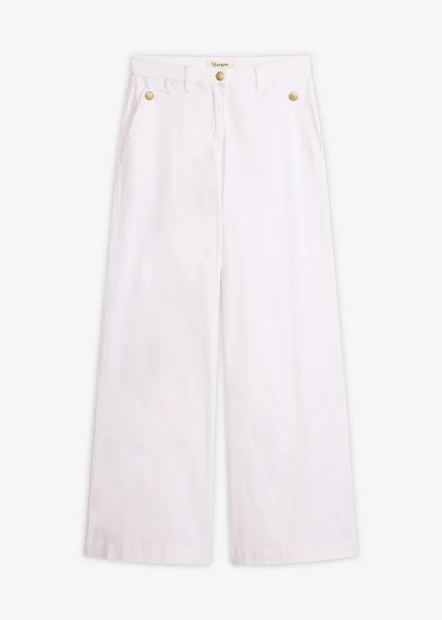Wide leg broek met stretch