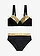 Minimizer bikini met goudkleurige inzetstukken (2-dlg. set), Kleur: zwart/goudkleur