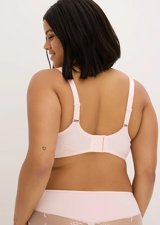 Sutien minimizer cu dantelă fină, culoare: roz pal