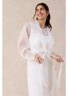 Boléro en tulle fin avec détail à nouer • ecru • Boutique bonprix