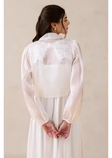 Bolero van fijne tule met strik • wolwit • bonprix online shop