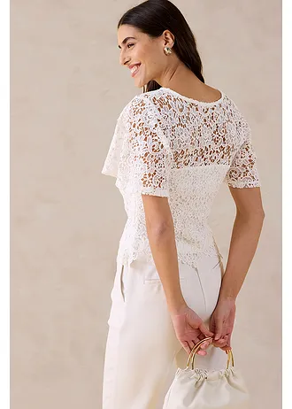 Kanten shirt • wolwit • bonprix online shop