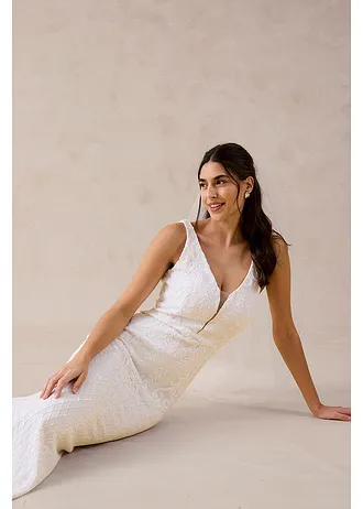 Robe de mariée en tulle, brodée de sequins • ecru • Boutique bonprix