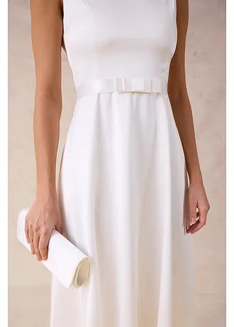 Rochie etui din satin lucios • ecru • magazin bonprix