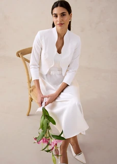 Boléro en coton fin • blanc • Boutique bonprix