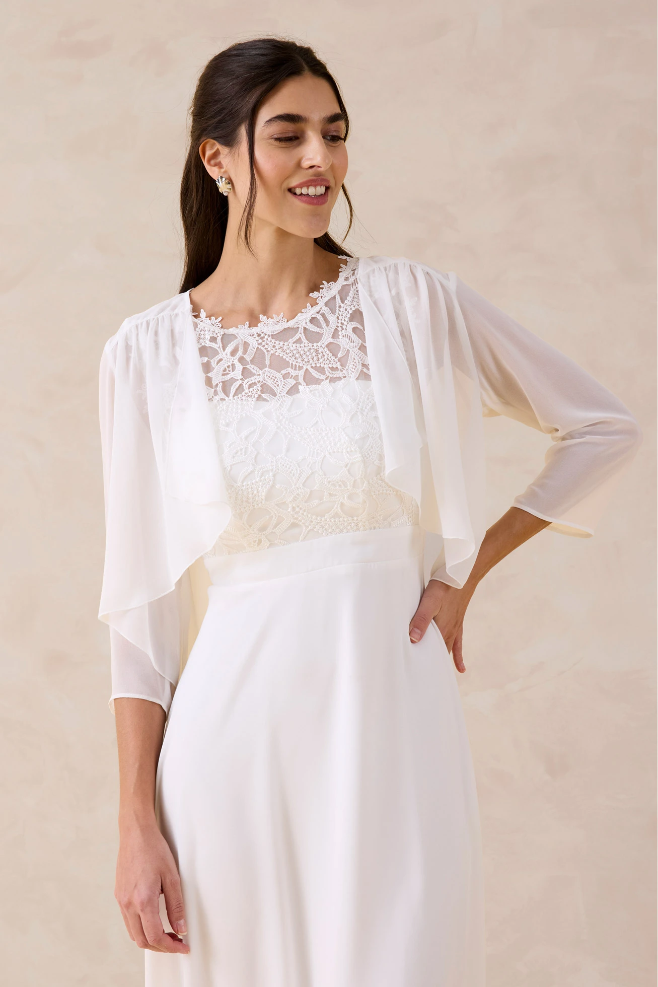 Bolero van elegant chiffon • wolwit • bonprix online shop