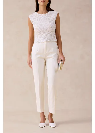 Stretch broek, Kleur: wolwit