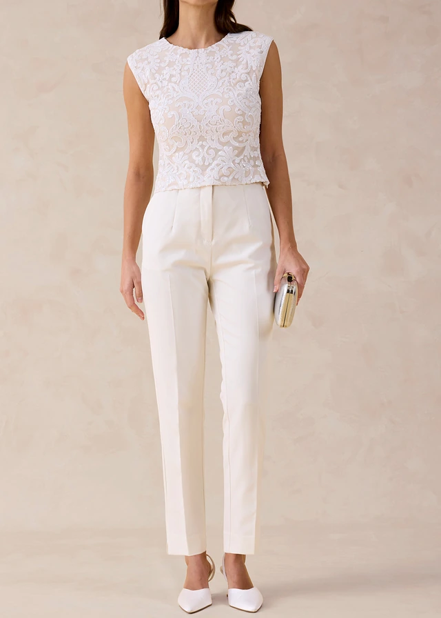 Stretch broek • wolwit • product-page.page-title-suffix