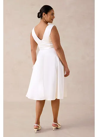 Robe fourreau en satin brillant, Couleur: ecru