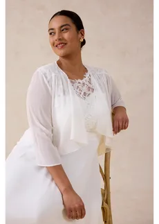 Boléro en crêpe, Couleur: écru