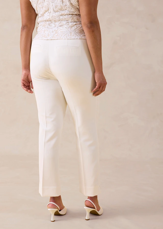 Stretch broek, Kleur: wolwit