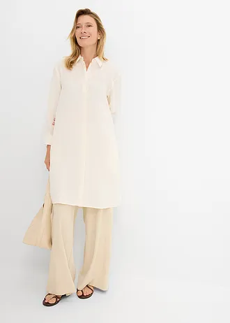 Lange blouse in een zachte viscosemix • wolwit • bonprix online shop