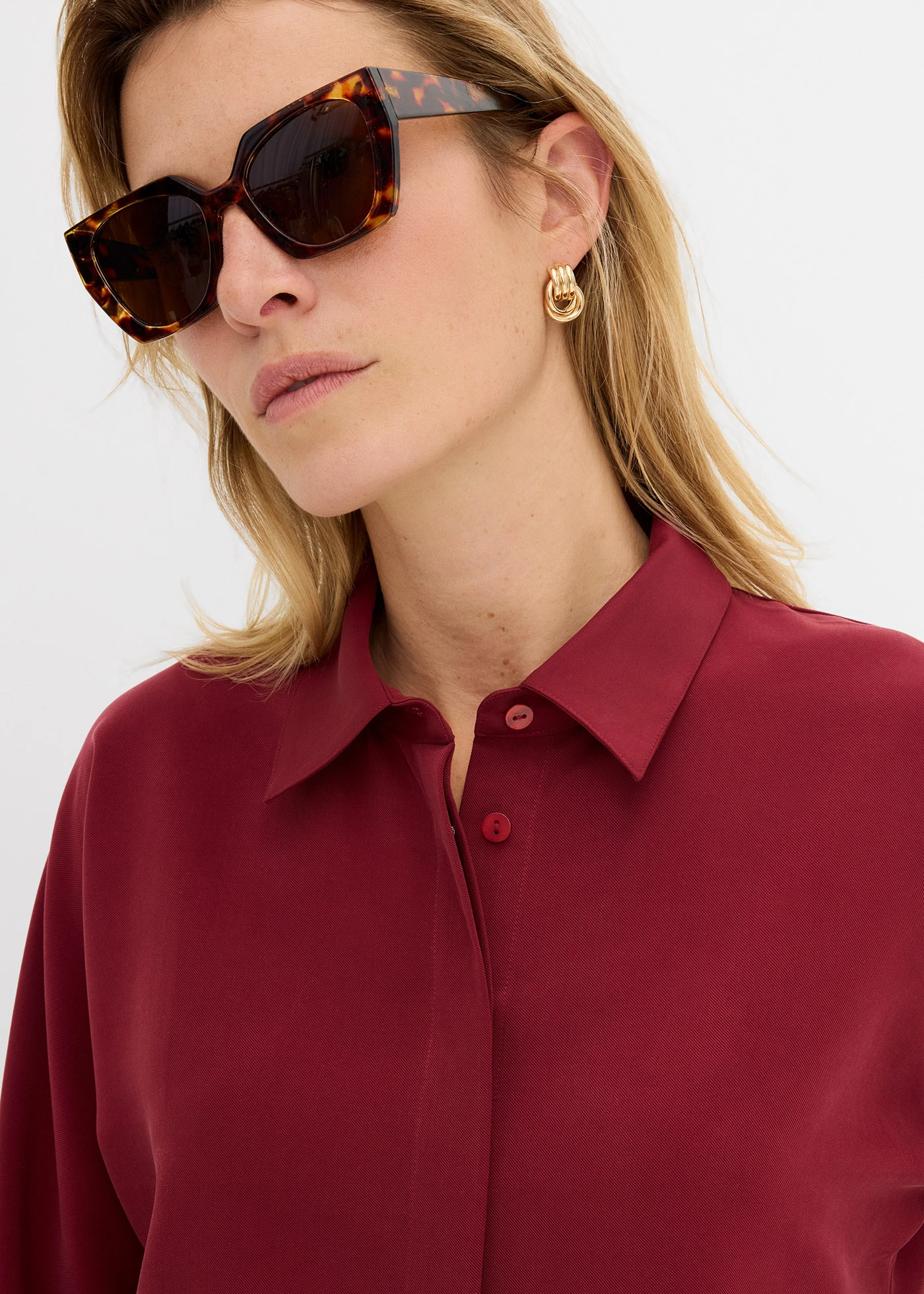 Blouse van een soepele viscosemix • robijnrood • bonprix online shop