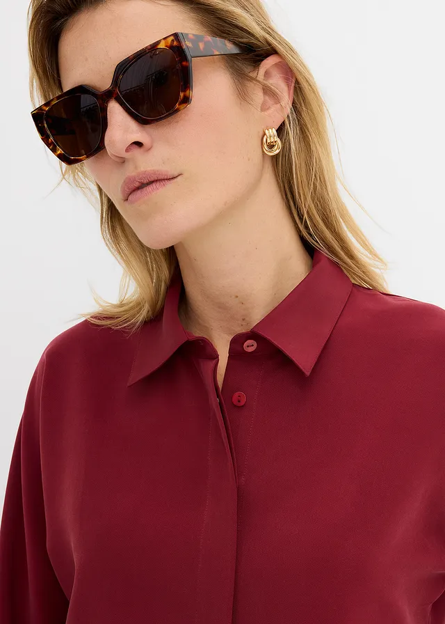 Chemisier doux en viscose majoritaire • rouge rubis • product-page.page-title-suffix