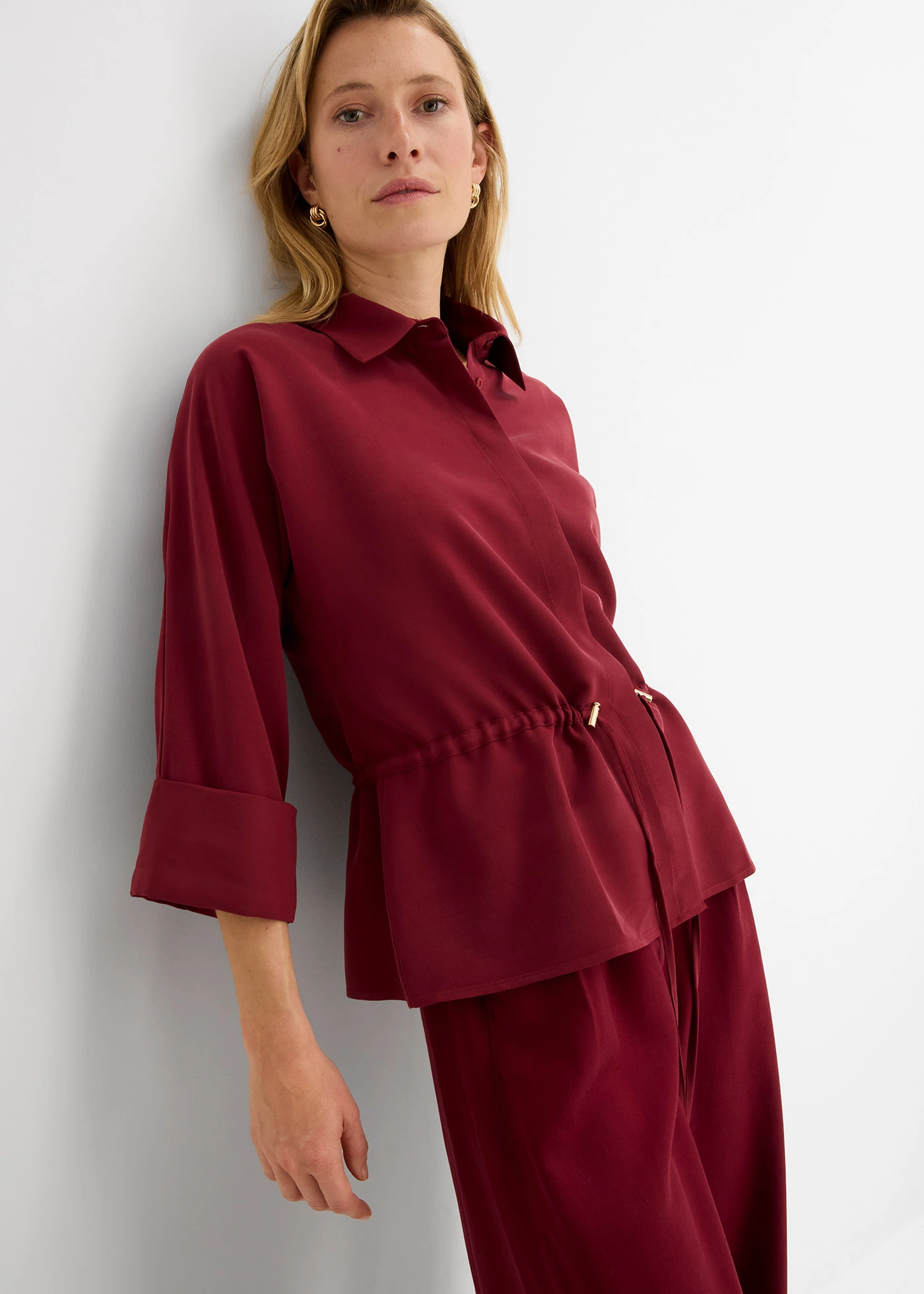 Blouse van een soepele viscosemix • robijnrood • bonprix online shop