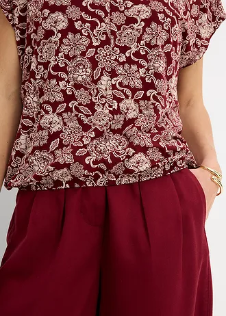 Shirt van een fijne viscosemix • robijnrood-lichtroze met print • bonprix online shop