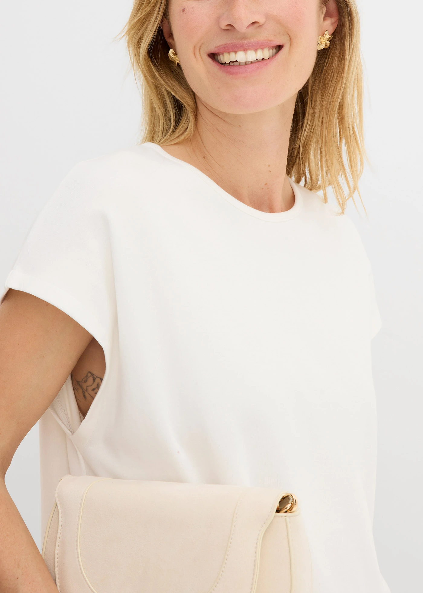 T-shirt 100% coton • ecru • Boutique bonprix