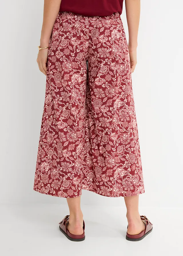 Jupe-culotte en popeline robuste • rouge rubis-rose clair imprimé • product-page.page-title-suffix