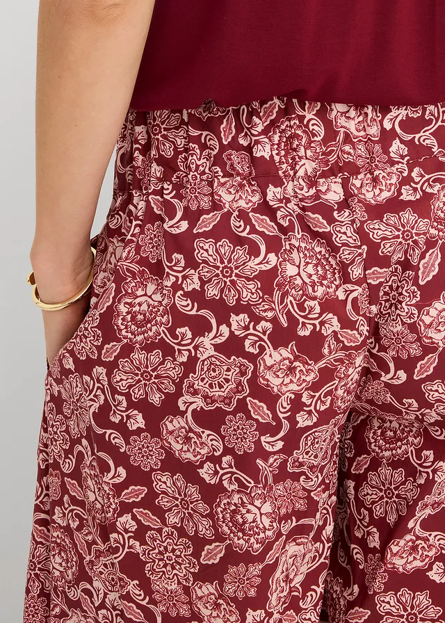 Jupe-culotte en popeline robuste • rouge rubis-rose clair imprimé • product-page.page-title-suffix