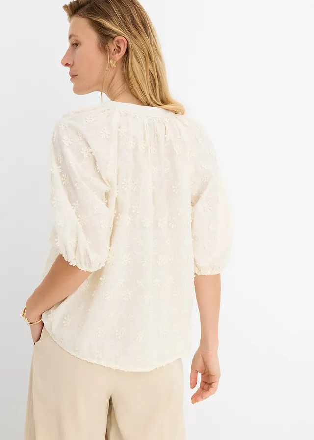 Blouse longue 100% coton • ecru • product-page.page-title-suffix