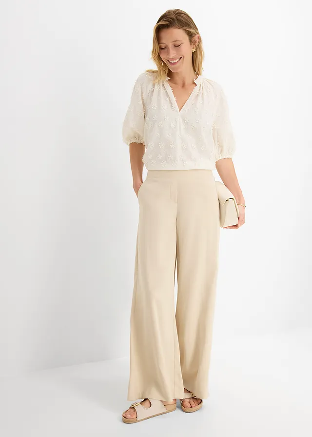 Blouse longue 100% coton ecru