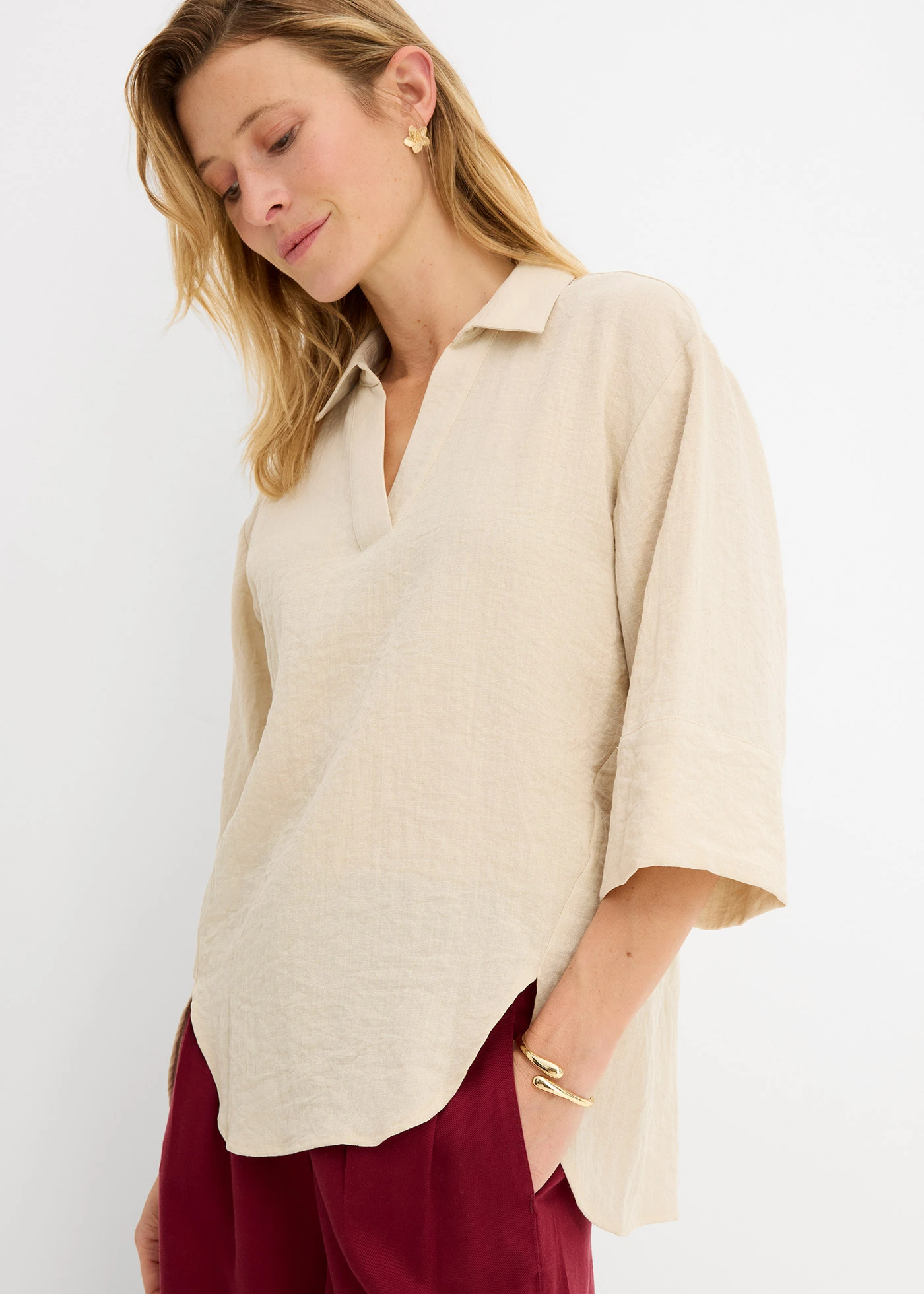 Tuniek van zachte viscose-mix • lichtsand • bonprix online shop