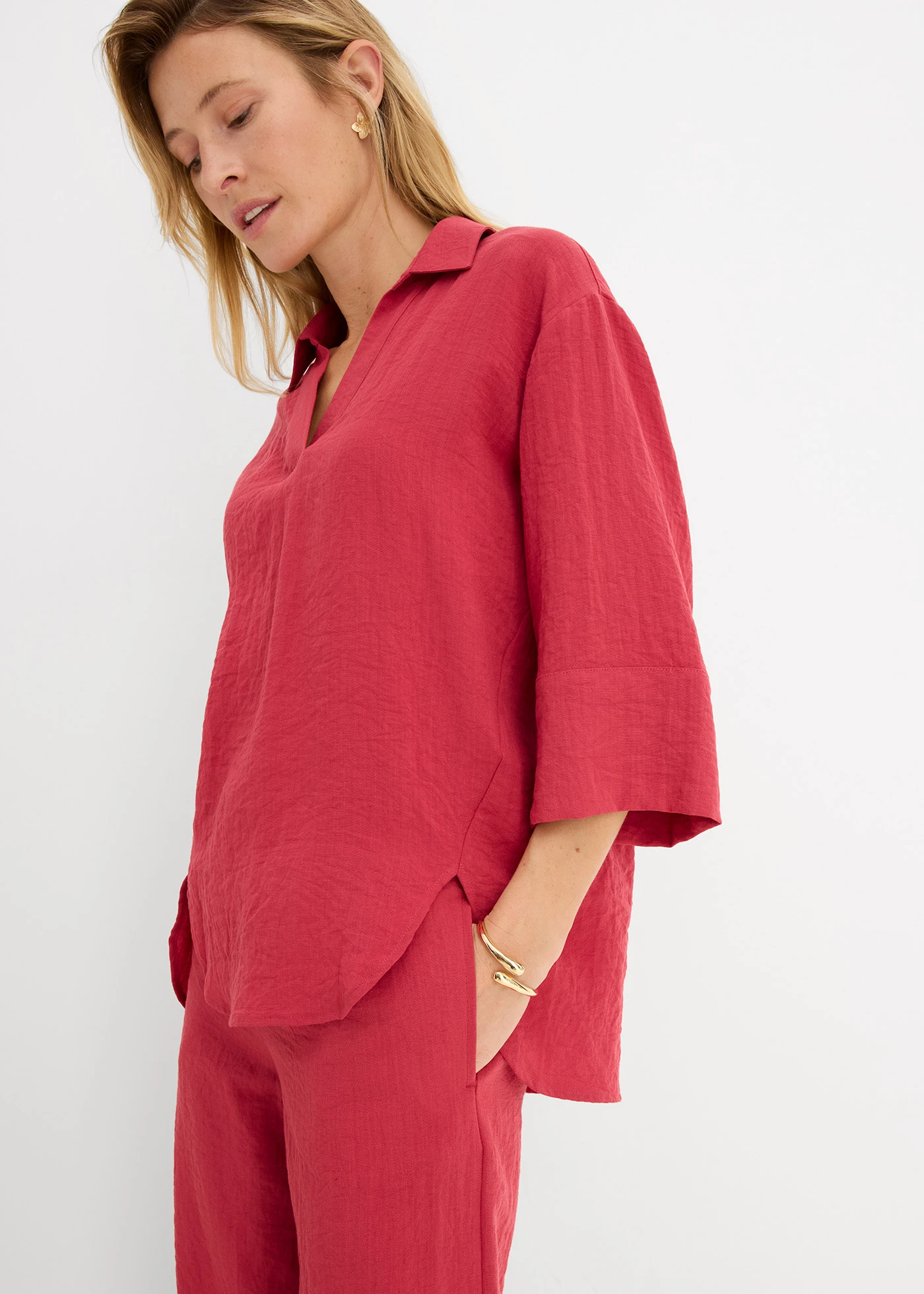 Tuniek van zachte viscose-mix • kersenrood • bonprix online shop