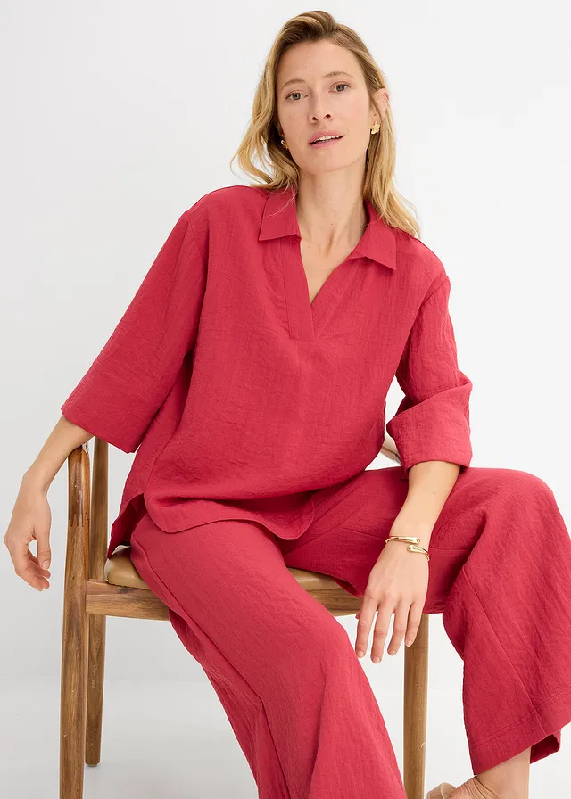 Tunique douce en viscose majoritaire • rouge cerise • product-page.page-title-suffix