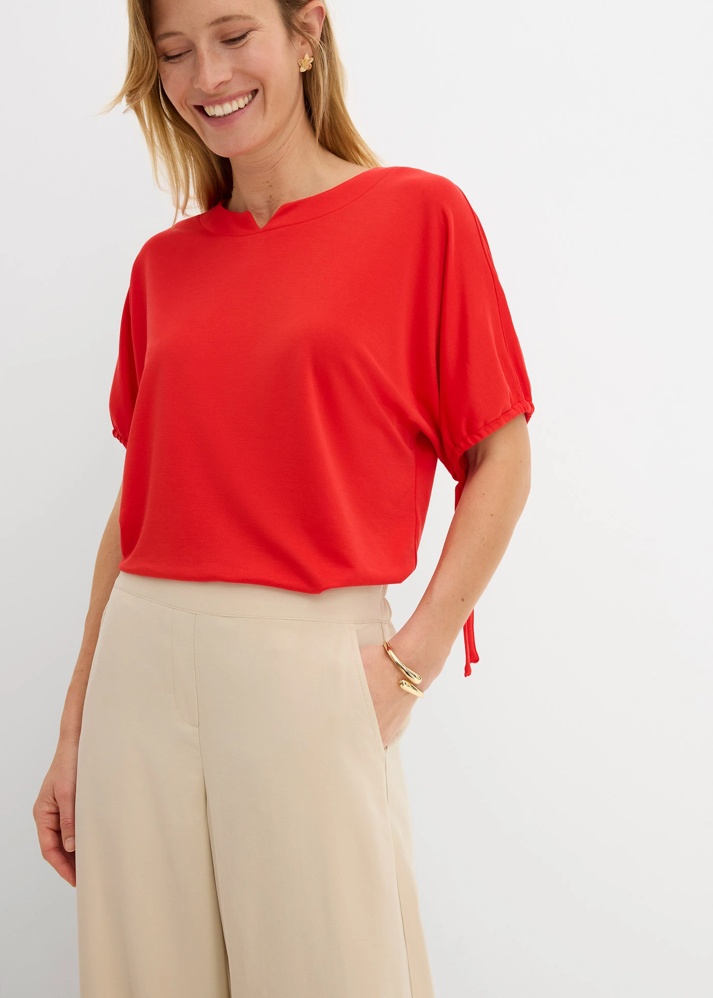 Pantalon palazzo en viscose majoritaire • sable clair • Boutique bonprix