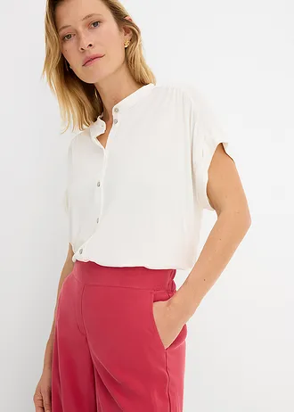 Pantaloni palazzo din material cu viscoză • roșu-cireașă • magazin bonprix