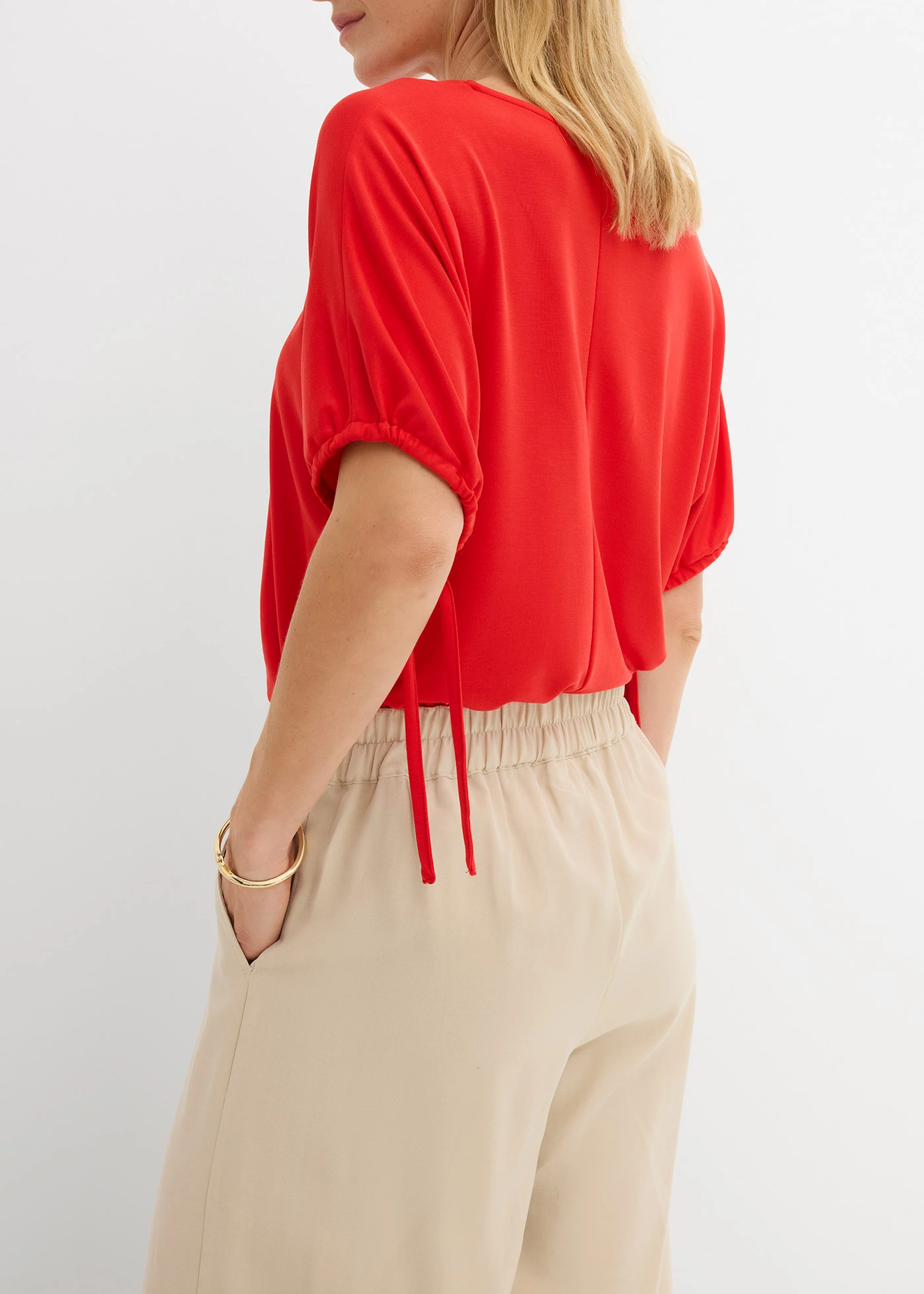 Palazzo broek in een viscosemix • lichtsand • bonprix online shop